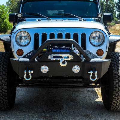 DV8 Offroad Hammer Forged Stubby Front Bumper with Gusseted Stinger - FBSHTB-13